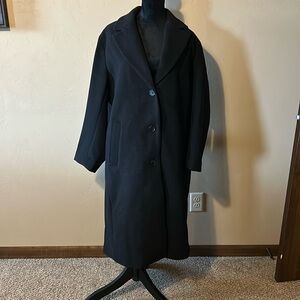 Long Black Wool Peacoat